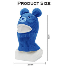 MOMISY Accessories Winter Soft Woolen Monkey Cap with Velvet Lining for Baby Boys Girls Kids, Infant, Toddler- 2-6years, Pack of 1-Bear (in, Age, 2 Years, 6 Years, Blue)