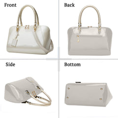 SYGA Gloosy versatile patent leather women's bags, texture and personality, portable Handbag, crossbody bag(BEIGE)