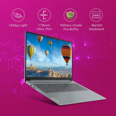 Lenovo IdeaPad Slim 3 12th Gen Intel Core i5-12450H 15.6 inch (39.6cm) FHD Laptop (16GB RAM/512GB SSD/Windows 11/Office Home 2024/1Yr ADP Free/Grey/1.62Kg), 83ER00KPIN