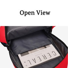 SYGA Kids Schoolbag, Breathable, Waterproof, Customized Logo Backpack For Kindergarten And Elementary School Students (Large Red With Dark Blue)