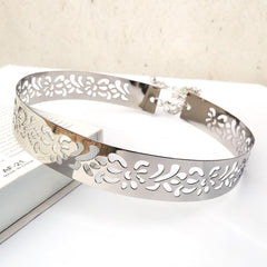 SYGA Women's Waist Chain, Iron Girdle, Women's Skirts,Dresses Versatile Metal Wide Accessories(wp191-6 silver)