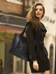 SYGA Women's Bag Cross-Border Leather Luggage Shoulder Bag (DARK BLUE)