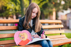 SYGA Children Angel Wings Pop It Sling Silicone Messenger Heart Design Bag Cartoon Coin Bag for Toddlers Kids (Pink)