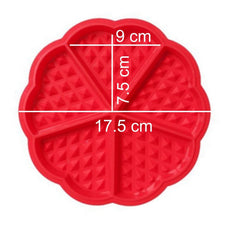 SYGA Heart-Shaped Silicone Waffle Mould for Cake, Cookie, Muffin Baking Tool, 6.5x0.6-inch (Red)