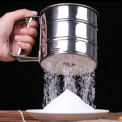 SYGA Baking Stainless Steel Shaker Sieve Cup Manual Flour Sifter with Measuring Scale Mark for Flour Icing Sugar