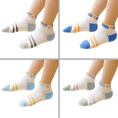 MOMISY 5 Pairs Baby Kids Girl Boys Tube Socks Toddlers Comfortable Ankel Length gifts (2Striped8, 1 to 3 year)