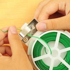 SYGA Portable 99Ft/30M Roll Wire Twist Ties Green Garden Cable & Gardening Climbers Slicer