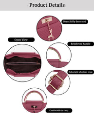 SYGA Women's Handbag Corrugated Fawn Pendant Cute Shoulder Bag Fashionable Style Crossbody Bag (Rubber Red)
