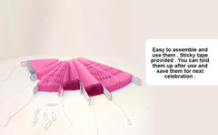 SYGA 6 Pieces of Paper Flower Fan Decoration Background Wall DIY Paper Fan Flower Ball Set(Rose Red)