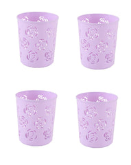 SYGA 4 Pieces Plastic Round Shape Storage Pen Holder_Purple