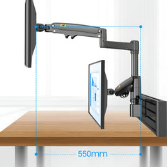 SYGA NB Dual Monitor Wall Mount, 22-32 Inches, Vertical Stack Column Mount, Black