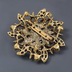 SYGA Brooch Pin Fashion Crystal Rhinestone Jewellery Pin Vintage Clothing Accessories Decoration Full Diamond Flower Multicolor Brooches For Women- S216