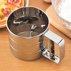 SYGA Baking Stainless Steel Shaker Sieve Cup Manual Flour Sifter with Measuring Scale Mark for Flour Icing Sugar