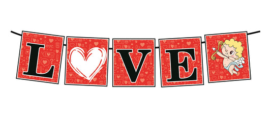 SYGA Red Love Banner, Party Photo Booth Props