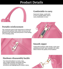 SYGA Women's Large Capacity Casual Crossbody Bag, One Shoulder Strap, Pu Leather Handbags(Pink)