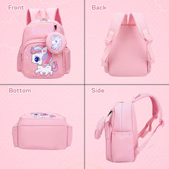 SYGA Children's Nylon Cute Cartoon Backpack with Coin Purse, Suitable for 3-6 Years Old(Bunny - Light Pink)
