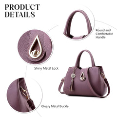 Syga Women's Elegant Handbag Stylish Crossbody Shoulder Bag with Tassel Charm