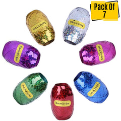 7 Pack Curling Ribbon Metallic Balloon Roll Gift Wrapping Balloon Curling Ribbon for DIY Crafts Wedding Birthday Christmas New Year Party Decoration (Mixed Color)