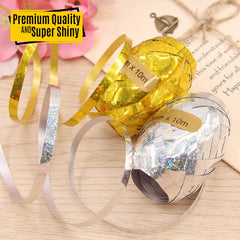 7 Pack Curling Ribbon Metallic Balloon Roll Gift Wrapping Balloon Curling Ribbon for DIY Crafts Wedding Birthday Christmas New Year Party Decoration (Mixed Color)