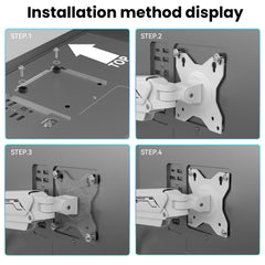 ETHU Dual Premium Monitor Arm with Gas Spring, Vertical Dual Monitor Mount for 17-32 Inch Screens up to 9kg Each, Adjustable VESA Monitor Stand with C-Clamp & Grommet Installation,White