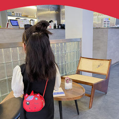 SYGA Children's Unicorn Sling Bag Small Mini Coin Bag Cartoon Backpack PU Leather Kitten Handbag for Toddlers Kids (Pink)