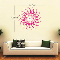 SYGA Pink Sun Design Wall Clock Stickers_16D