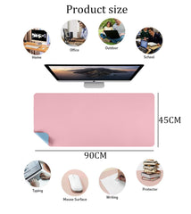 SYGA Desk Pad Protector Waterproof PU Desk Mat Blotters on Desktop Laptop Computer Gaming Keyboard Mouse Pad Non-Slip Desk Writing Mat Cover for Office & Home 90CM * 45CM Black & Black