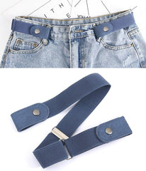 SYGA Jeans Belt Elastic Women's Punch-Free Decoration buckle Style Lazy Belt