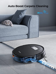 Laresar Robot Vacuum Cleaner With Mop, 4500Pa Robotic Vacuum 180 minutes runtime With Auto Carpet Boost, Ultra Thin Robot Hoover For Pet Hair, Smart App Control, Compatible with Alexa(Evol 3) - Black