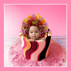 MOMISY Newborn Baby Girl Cap for Photography Props, Children's Headdress (in, Age, 0 Months, 3 Months, Multicolor)