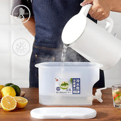 SYGA 3.5L Water Jug with Faucet, Lemon Juice Jug for Refrigerator Plastic Drinks Dispenser with Lid, Summer Reusable Large Ice Water Infuser Cold Buckets Fruit Teapot Tea Kettle for Home Party