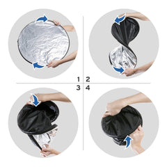 SYGA Round Shape 5-in-1 Collapsible Multi-Disc Light Reflector with Bag - Translucent, Silver, Gold, White and Black(80cm)