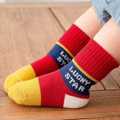 MOMISY 5 Pairs Baby Girl Boys Tube ankle Socks for Baby Girl BoysToddlers Infant kids (Lucky Star, 1 year to 3 year)