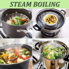 SYGA Medium Stainless Steel Steamer Basket for Vegetable/Insert for Pots, Pans steam boiling (6.5"-10")