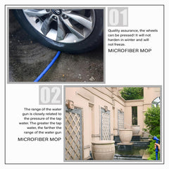 SYGA Foreign Trade Telescopic Water Pipe Household Car Wash High-Pressure Water Garden Water Spray Set High-Pressure Water Pipe Hose Car Wash Water Gun(60m Blue)