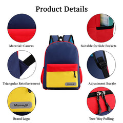 SYGA Kids Schoolbag, Breathable, Waterproof, Customized Logo Backpack For Kindergarten And Elementary School Students (Small Dark Blue)