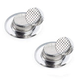 SYGA 2 Pieces Heavy Duty Rust Free Stainless Steel Medium Kitchen Sink Strainer Plug, Filter Stopper Mesh Jali Long Hair Food Blockages Cleaning Tool for Bathroom Kitchen Sink, 9.0 cm