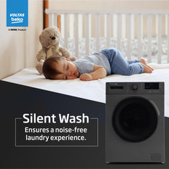 Voltas Beko, A Tata Product 7 Kg 5 Star Inverter Quick wash Fully-Automatic Front Loading Washing Machine (WFL7012B7JVBKA/AXV, Anthracite, In buit Heater/Hygiene steam)