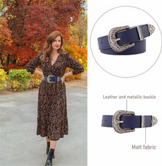 SYGA Women's PU leather Retro Pin Buckle Waist Belt Waist Size 29 Inch to 35 Inch, Black (Pack of 1)