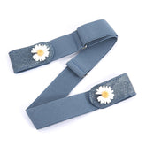 SYGA Jeans Belt Elastic Women's Punch-Free Decoration Flower buckle Style Lazy Belt