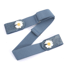 SYGA Jeans Belt Elastic Women's Punch-Free Decoration Flower buckle Style Lazy Belt