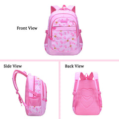 SYGA Girls Schoolbag, Lightweight and Cute Printed Design For Primary School Students (Pink)