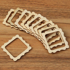 SYGA Set of 30 Square Round Scrapbook Decorative Wood Craft Items