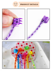 SYGA Girls Braided Wigs, Colorful Hair Accessories, Braided Hair Clips (Gripper beads Flower)