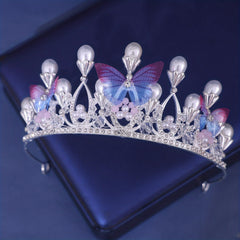 SYGA Girls Crystal Tiara Crown Women Flower Butterfly Princess Headband Gift for Wedding Prom Birthday Party Pageant Christmas Hair Accessories Costume Party Gift Present for 8-16 Years Teens Jewelery