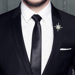 SYGA Men's Suit Chest Brooch Fashionable Rhinestone Decoration Diamond Clothing Accessories(Light Silver)
