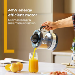 Lifelong Electric Citrus Juicer | Dual Cones & 700 ML Capacity | Electric Juicer Machine for All Fruits | Powerful 40W Motor for Low Noise | Fast Juicing at Home | Compact & Stylish for Daily Use