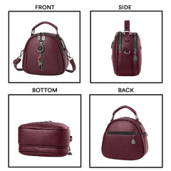 SYGA Women's Crossbody Bag, Zip Top, PU Leather Shoulder Bag (Purple)