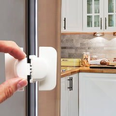 SYGA Child Safety Locks,White- Refrigerators Fridge,Freezer, Doors, Cabinet, Drawers, Baby Proof Locks Latches Catch Toddler Baby Safety -Set of 2