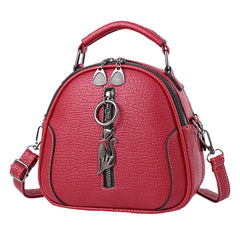 SYGA Women's Crossbody Bag, Zip Top, PU Leather Shoulder Bag (Red)